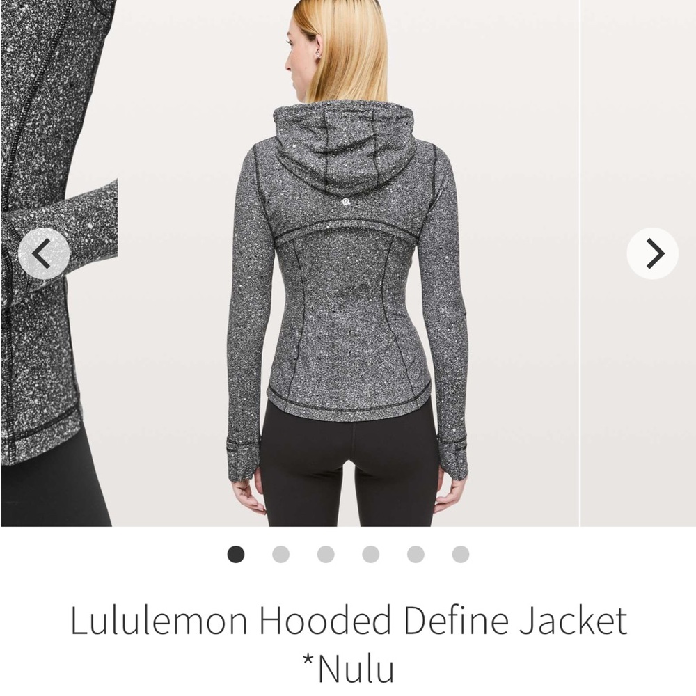 Lululemon hooded Nulu Black Speckled Define Jacket - Picture 5 of 5